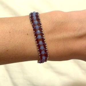 Beaded leather wrap bracelet